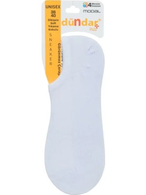 Dündar Kadın Modal Sneaker Çorap - 6’lı Paket Dikişsiz & Terletmez - 4 Mevsim Beyaz