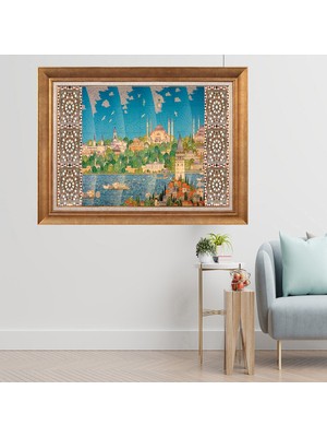 Giyense Altın Varaklı Çerçeveli Paspartulu  Tablo CRD1039