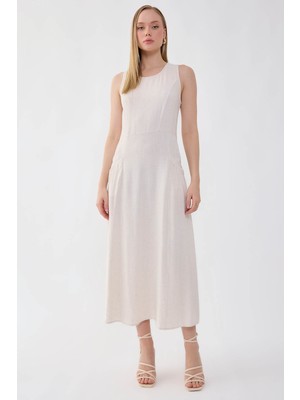 Vitrin Sıfır Kol Önü Cepli Elbise