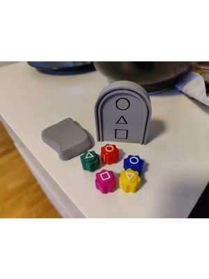 Aesco Gonggi 5 Taş ve Uçan Taş Oyunu Renkli Ağır Taşlar Düz Kutu