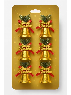 Aesco 6 Adet Lüx Yılbaşı Ağacı Süslemeleri Zilleri Yılbaşı Süsleri Yılbaşı Ağacı Süsü