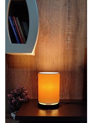 Eslight Animon Silindir Tasarım Masa Lambası Abajur Bej E703
