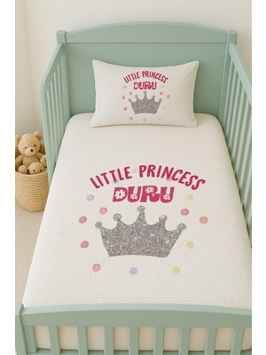 Lilabio %100 Pamuk Isme Özel Isimli 100X150 cm Pike Seti Prenses