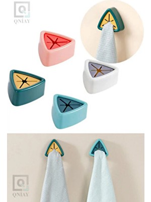 Qniay Pratik Çok Amaçlı Tak Çek Güçlü Yapışkanlı 1 Adet Askılık Banyo Lif Askısı Mutfak Bez Havlu Askı