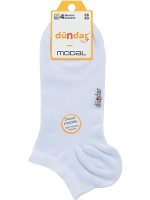 Dündar Kadın Modal Patik Çorap - 6’lı Paket Dikişsiz & Yumuşak Dokulu Koku Yapmaz Beyaz