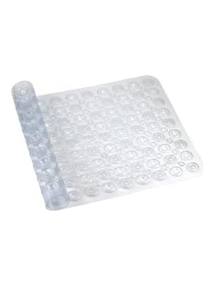 Aesco Premium Serisi Banyo - Küvet Içi Kaydırmaz Vantuzlu Oluklu Desenli Diktördgen Paspas 67,5 x 34,5 Cm, Şeffaf