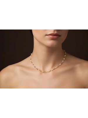 G&A Jewels Doğal Inci Kolye | Zarif 925 Ayar Gümüş ve Altın Kaplama | Mother Of Pearl - Incili Kolye | Mükemmel Hediye