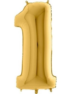 Aesco 1 Rakamlı 16 Inç Renk Folyo Balon 36 cm (Altın)