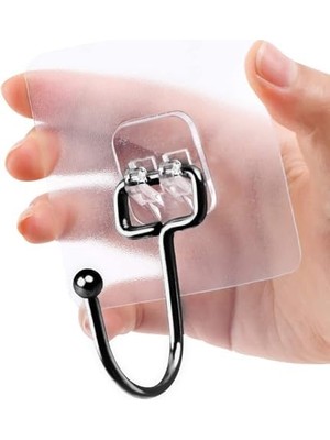 Aesco Banyo Için Siyah Güçlü Yapışkan Kancalar,yapışkanlı Askılar,mutfak,ev Ofis Için Duvar Askıları 2 Adet