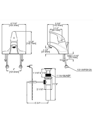 Aesco Middleton 4 Inç 1 Saplı Banyo Bataryası Yağ Ovuşturdu Bronz