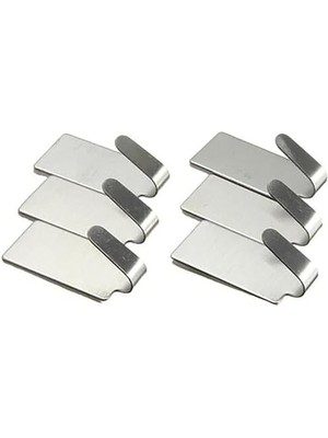 Aesco Metal Askı, Yapışkanlı, Gümüş Renk, 3.5x1.5 cm (Dikdörtgen)