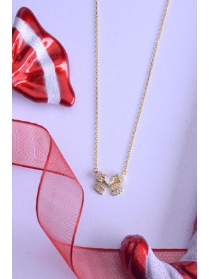 Innuendo Jewelry 925 Ayar Gümüş Taşlı Kalp Detaylı Kurdele Kolye