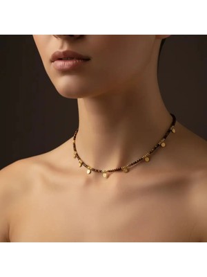 G&A Jewels Doğal Kaplan Gözü Boncuklu Kolye - 925 Ayar Gümüş & Altın Kaplama Charm'lı - Kadınlar İçin Doğal Taş Takı, Zarif Hediye