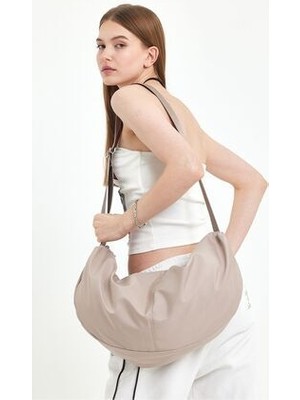Fluffy Su Geçirmez Moon Tote Bag Fermuarlı, Astarlı , Omuz & Çapraz / Spor & Günlük Çanta (Boy:26 En:59)