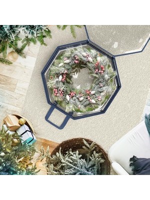 Aesco Hearth & Harbor Çelenk Saklama Kabı - Şeffaf Çelenk Saklama Çantası, Çift Fermuar ve Kulplar - 76 cm Premium Çelenk Saklama Düzenleyici Kutusu