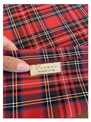 Aesco Viemso Dokuma Ekose Kırmızı Yeşil Peçete, 4 Adet