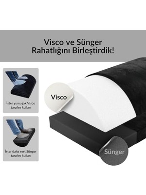 Aesco Ergonomik Visco Ayak Minderi, Oyun Koltuğu ve Ofis Koltuğu Için Anti Alerjen Ayak Yastığı, Ayak Koyma Yeri Taburesi, Çok Amaçlı Rahatlatıcı Yarım Silindir Iki Parça Masa Altı Ayak Desteği