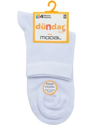 Dündar Plus Kadın Modal Soket(Konç) Çorap Seti (6'lı Set ) - Terletmez & Koku Yapmaz Beyaz