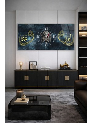 Kırılmaz Cam Duvar Saati, Islami Hat Sanatı ve Osmanlı Detaylı Dekorasyon