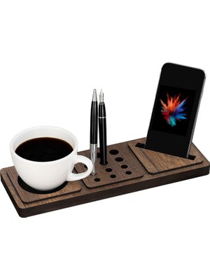 Aesco 3 Parça Masaüstü Organizer Ceviz