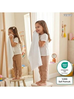 Aesco Anilsan 6'li Jelena El Havlusu Seti 50X90 cm - Yuzde 100 Pamuk Puskullu Havlu, Yumusak ve Emici, Otel Spa Banyo Mutfak Icin, Oeko-Tex Sertifikali, Turkiye Uretimi