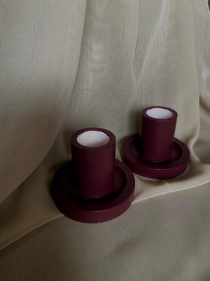 MumKusag Bordo Şamdan Ikili Paket