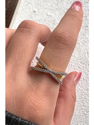 Leo'Stone V.ı.p Çift Renk Seri X-Glow Tasarım Zirkon Taşlı Ayarlanabilir Çelik Yüzük