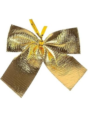 Aesco Yılbaşı Süsü Askılı Fiyonk 6'lı Paket Dore 9x8 Cm.