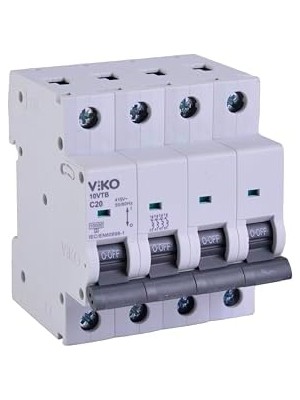 Aesco 10VTB-4C20 Otomatik Sigorta 10KA C Tipi 4 Kutup 20A