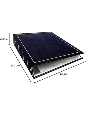 Aesco Albums Manyetik Self-Stick 3 Halkalı Fotoğraf Albümü 100 Sayfa (50 Yaprak), Lacivert