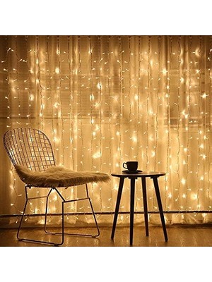 Aesco 8 Fonksiyonlu Saçak LED Sarkıt 2x2 Metre Eklenebilir Süsleme 180 Işık Yılbaşı