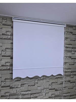 Perdeciniz Mat Stor Perde - Güneşlik Perde - Kaliteli Kumaş Kalın Kumaş(Etek Boncuklu) Enxboy