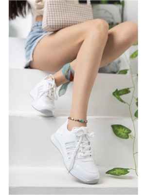 Infinite8 Infinite Kadın Erkek Günlük Genç Sneaker, Ortopedikyürüyüş Ayakkabısı Beyaz Gümüş