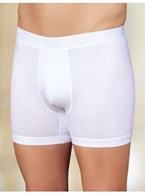 Şahinler Erkek Likralı Boxer Beyaz 6'lı Paket Yazılı Torbalı Boxer ME031