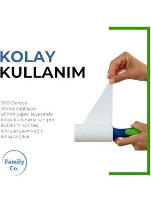 Aesco Co. Kedi Köpek Saç Kıl Tüy Toplayıcı Rulo 1 Rulo 6 Yedek Her Biri 60 Yaprak
