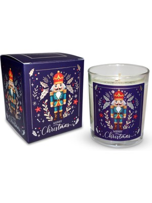 Aesco – Kurşun Asker (Nutcracker) Tasarımlı Mum, Lacivert Renk Temalı, 135 G Doğal Bio, 40 Saat Yanma Süresi, Cam Kavanoz, Şık Bristol Kutulu, Yılbaşı Koleksiyonu Hazır Hediye