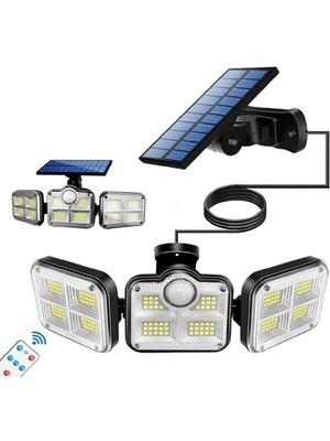 Aesco Solar Güneş Enerjili 122 Ledli Hareket Sensörlü Bahçe Aydınlatma Sokak Lambası Solar