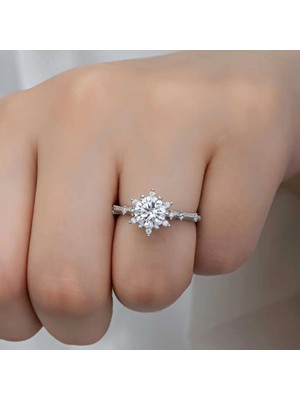 Bazarhane ​gümüş Çiçek Desenli Kadın Yüzük