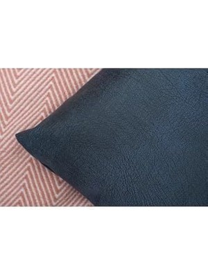 Aesco Süet Dokulu Mermer Damar Desenli Petrol Rengi Kırlent Kılıfı