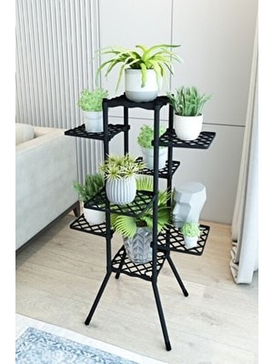 Armarks Alin 8'li Çiçeklik, 8 Raflı Saksı Standı, 8 Raflı Plastik Saksılık, Dekoratif Saksılık