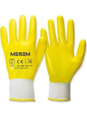 Aesco Orijinal EL160 Sarı Deri Iş Eldiveni, 12 Çift, Tam ve Yarım Koruma