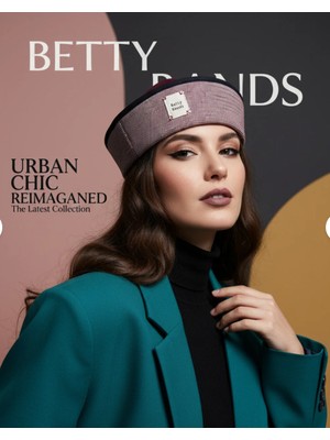 Handmade Betty Bands -Kadın Kumaş Docker Şapka – Modern Denizci Model, Bordo-Lacivert Şehir Stili Şapka