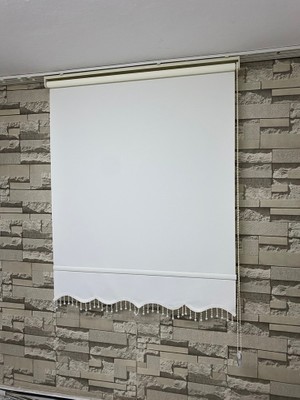 Perdeciniz Mat Stor Perde - Güneşlik Perde - Kaliteli Kumaş Kalın Kumaş(Etek Boncuklu) Enxboy