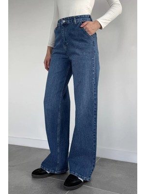 Gülseli Kadın Yüksek Bel Palazzo Jean Kot Pantolon P-00018903