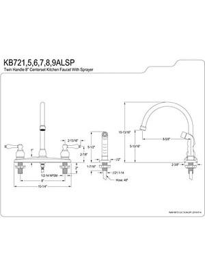 Aesco Brass KB726ALSP 8 " Mutfak Bataryası, Antik Bakır