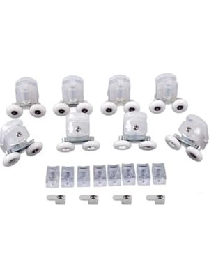 Aesco Akay Duşakabin Tekerleği Çift Tekerli 8 Li Takım Alt ve Üst Set