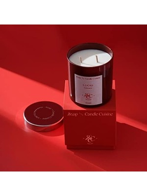 Aesco Soap And Candle Cuisine El Yapımı Soya Mumu, Cynamon Kokulu Tarçın Cam MUM,%100 Vegan, Eco-Friendly | 300 gr • 11OZ
