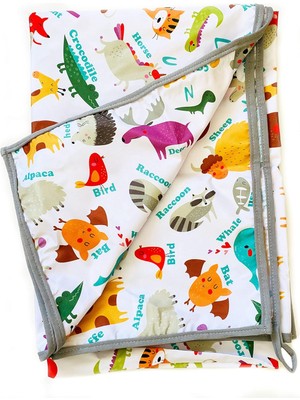 Aesco Su Geçirmez, Yer/masa Örtüsü, Aktivite, Yemek ve Oyun Için, Doğa Dostu ve Çevreci, Çok Amaçlı Kullanım, Zoo (150X150CM)