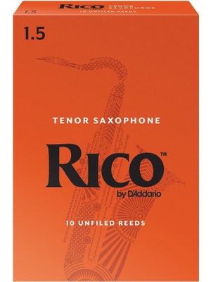D'addario RKA1015 Rico Orange Box Tenor Saksafon Kamışı No: 1.5 (Başlangıç/eğitim) - 10'lu Paket | Çok Yumuşak Yapı, Yeni Başlayanlar Için Ideal Esneklik