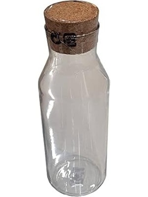 Aesco 365+ Şeffaf Camdan Sürahi; Mantar Tıpa Ile; (1 L)